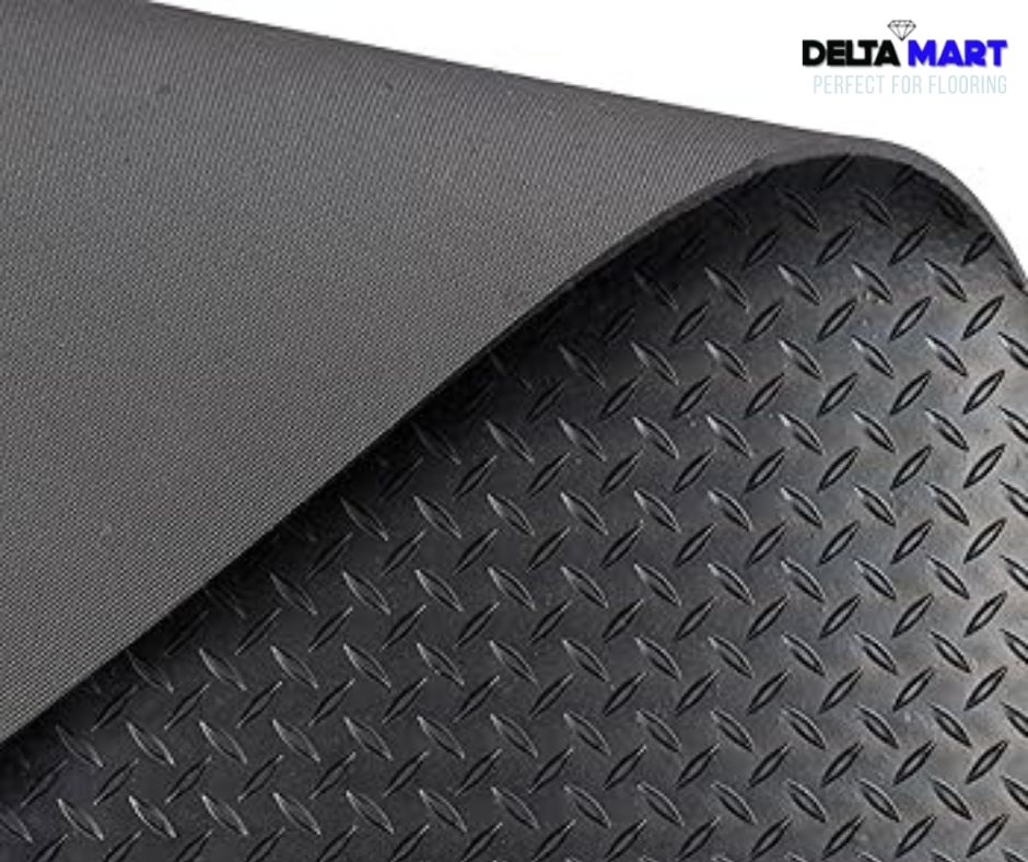 1.8m Wide x 3.5mm Checker Top Rubber Flooring Roll – Heavy Duty Rubber Matting – 1m to 10m